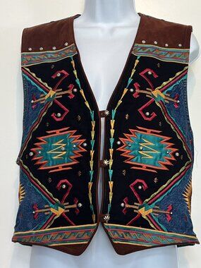 Vintage Santa Fe Style Southwestern Cowgirlcore Hairston Roberson Ropa Vest L